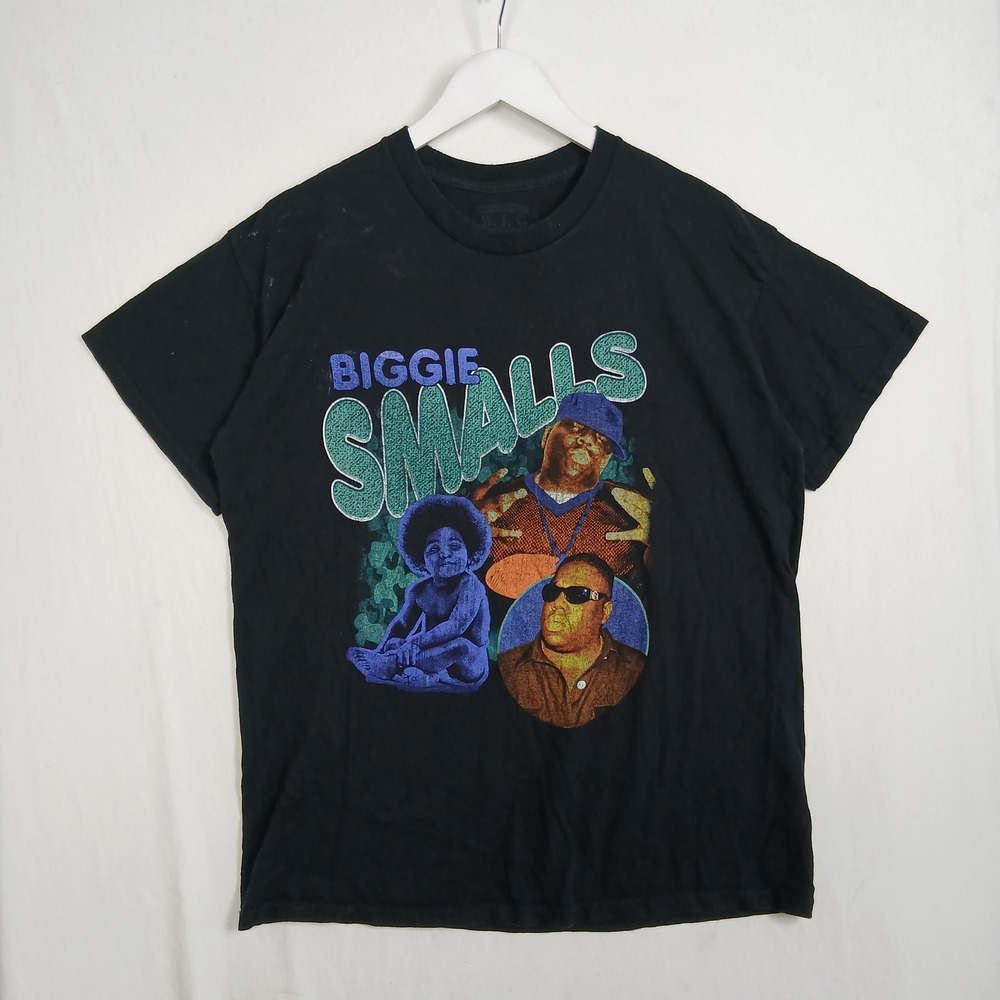 Biggie Smalls Notorious BIG Graphic T-Shirt Black Large Hip Hop Rap Tee